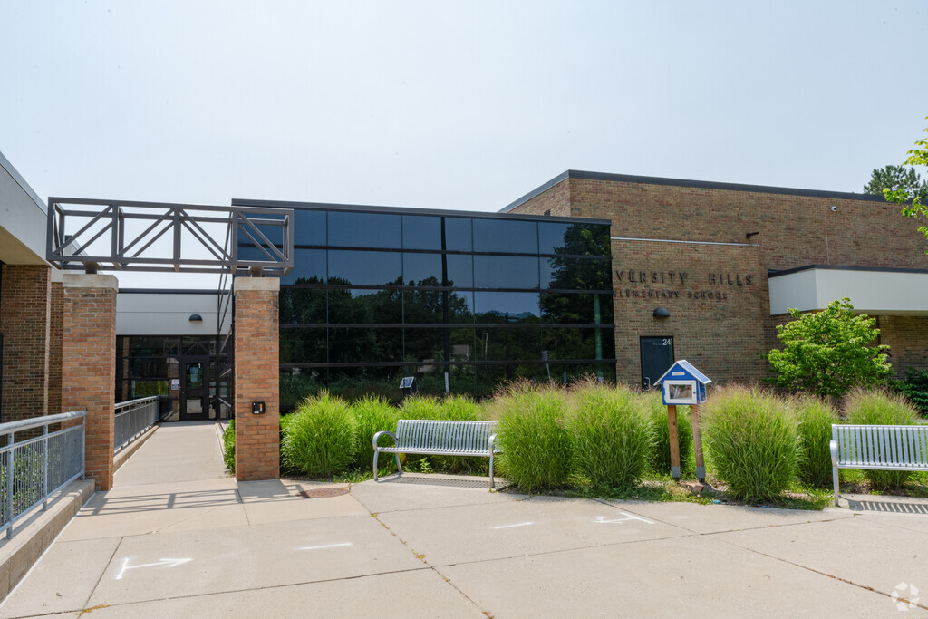 University Hills Elementary School building in Rochester.