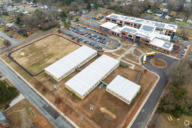 An aerial view of Broad Rock Elementary School.