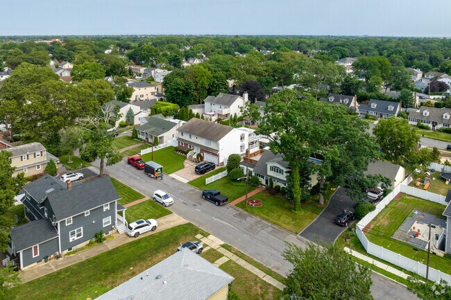 Aerial looking East over Merrick's suburbs.