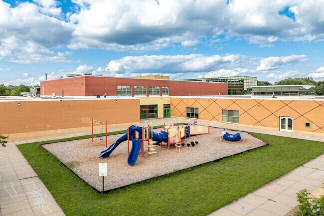Crossroads Montessori School features a dedicated playground for the youngest children.