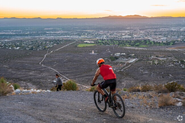 Residents enjoys mountain biking on one of the many trails available in and around Radium Springs.