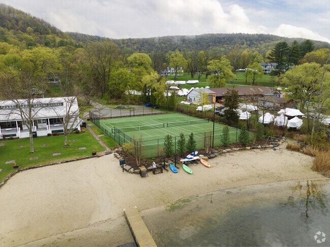 Right next to Ohara's Marina is a little beach and courts to play on.