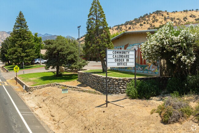 A large marquee in front of Three Rivers Elementary School informs parents of events.