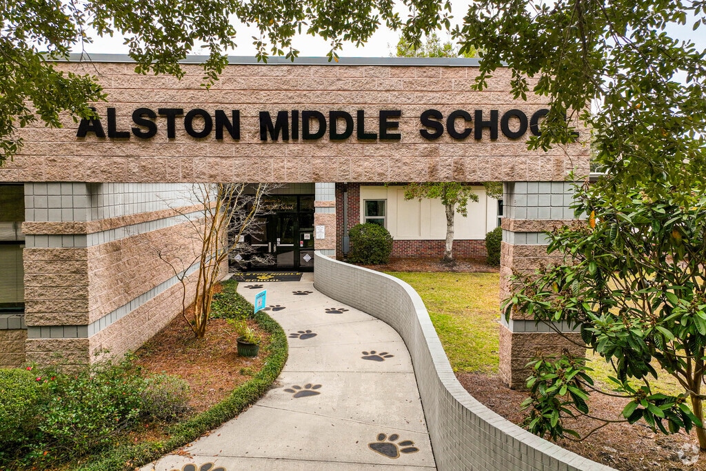 Follow the paw prints into Alston Middle School.