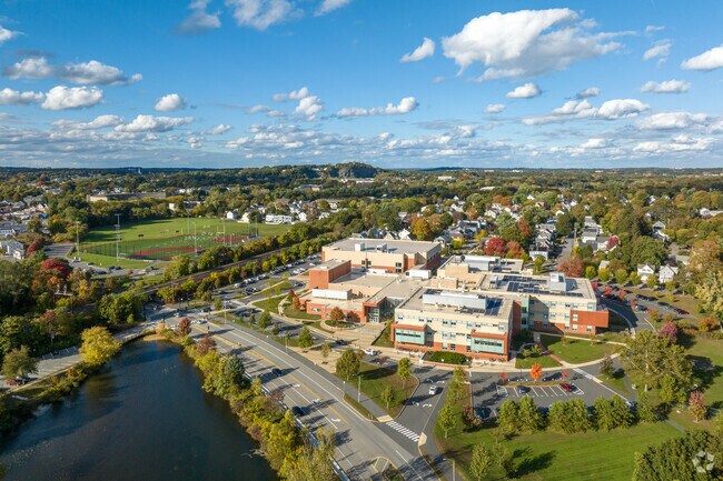 An aerial overview of Winchester High School and it's sports fields.
