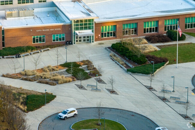 North Reading High School students may wait for their parents to pick them up on benches.