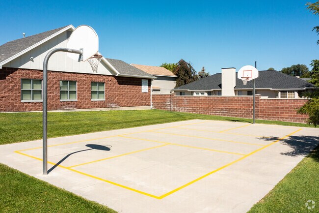 South Valley School offers an outdoor basketball court on campus.
