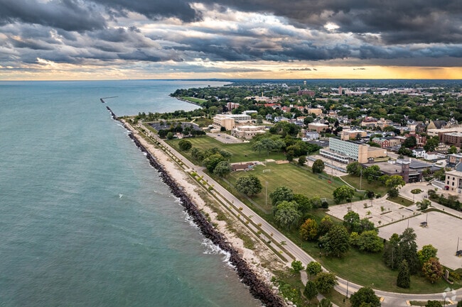 Head to the Racine Overlook to see the beautiful views of Lake Michigan.