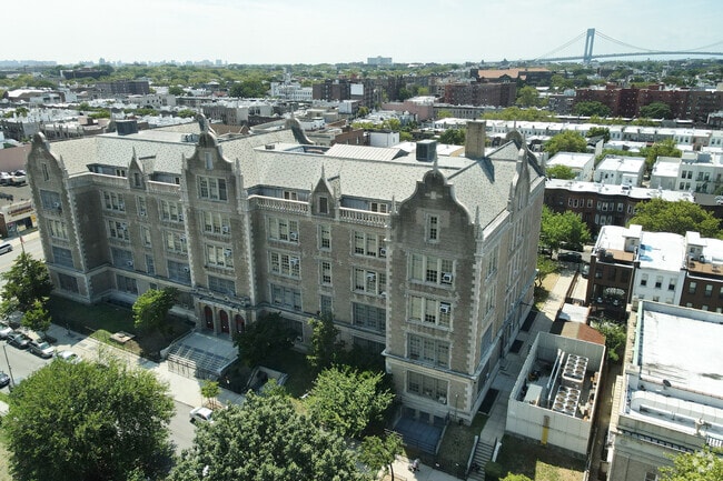 Aerial view of High School of Telecommunication Arts and Technology.