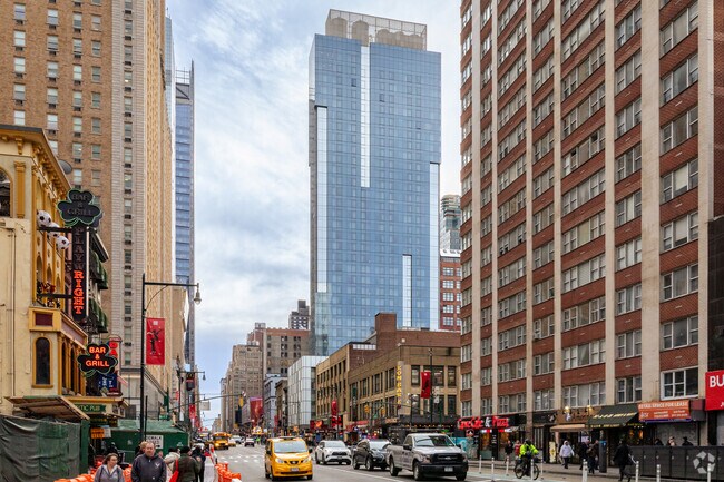 There are a few luxury condo towers near Times Square.