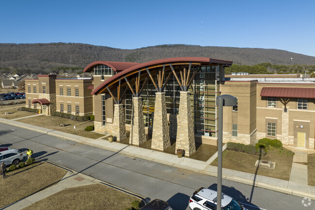 Entrance to Goldsmith Schiffman Elementary in Owens Cross Roads Alabama.