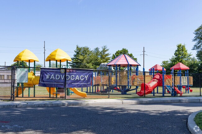The kids at the Dryden Street School in Westbury love playing in their playground.