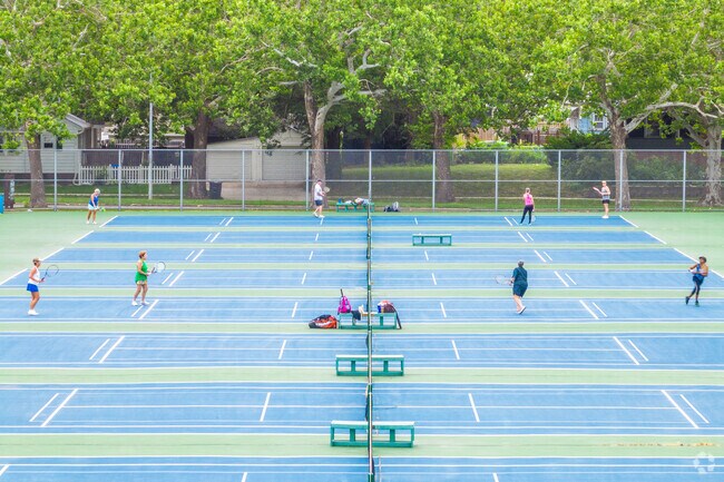 The courts at the McCollum-Waveland Tennis Complex are accessible for the public to use.