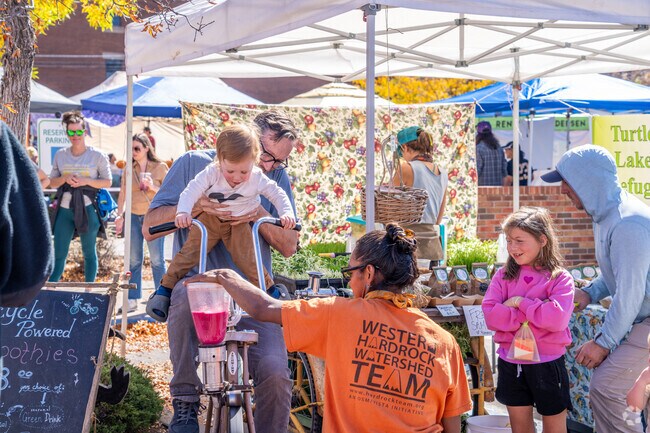 You can mix your own smoothie at the Durango Farmers Market by bike.