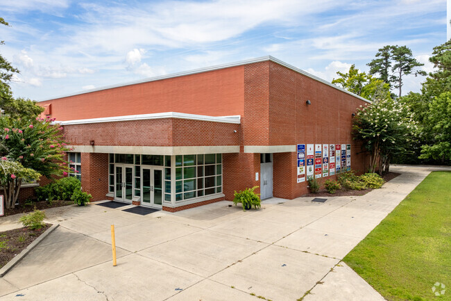 The Smyrna Elementary  School entrance in Smyrna, NC.