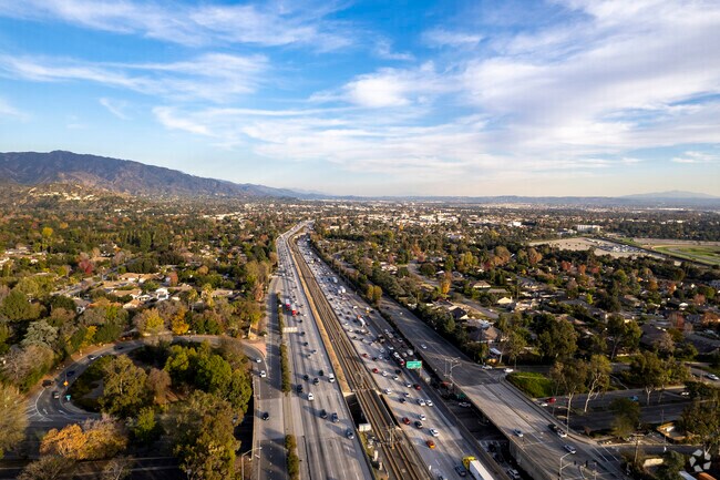 The 210 Freeway is just a few blocks north of Mayflower Village.