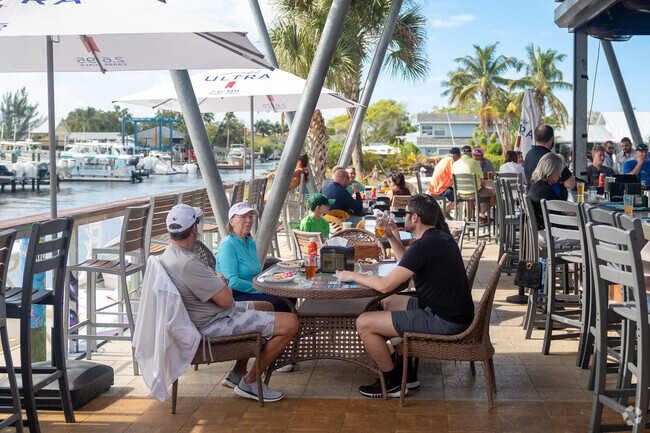 Celebration Park next to Royal Harbor offers waterside dining and drinks.