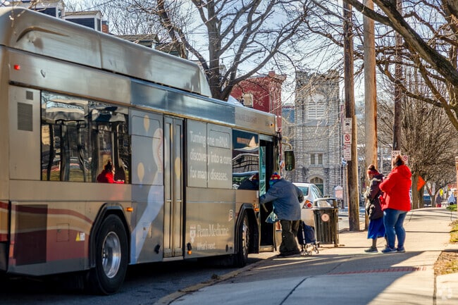 Ride the Red Rose Transit Authority buses around Lancaster from Mussertown.