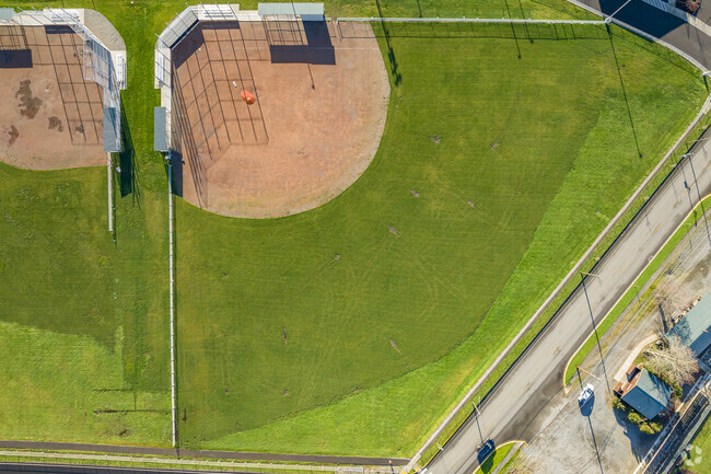 Glacier Middle School baseball sport field from above.