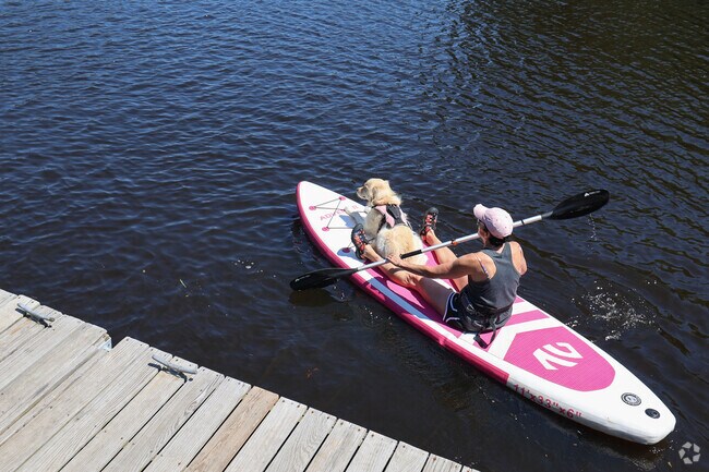 Paddle boarding with your best friend is highly recommended on the Ipswich river.