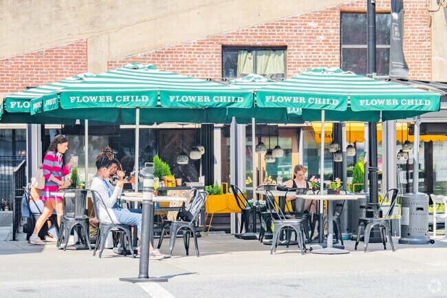 Residents in Home Park can enjoy vegan menu options at Flower Child on their patio.