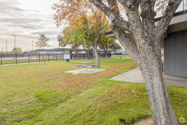 There's modern solar panels powering the small town Orestimba High School in Newman.