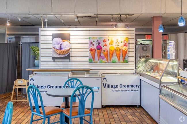 Village Creamery is the local ice cream joint in Evergreen Estates.