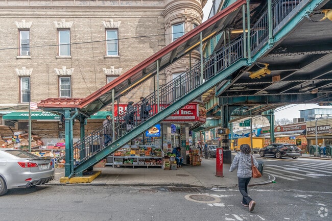 The Wodhaven Blvd. station in Woodhaven is serviced by the J and Z trains going to Manhattan.