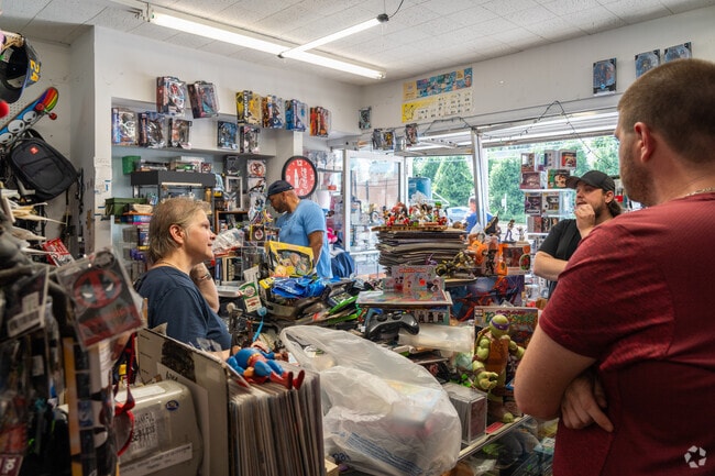 The Collector's Lair is filled with rare collectibles, comics, toys, games, and memorabilia.