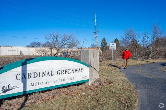 The Village is close to The Cardinal Greenway Trail, where people can walk, jog, bike and skate along the 62-mile path stretching through the city and beyond.