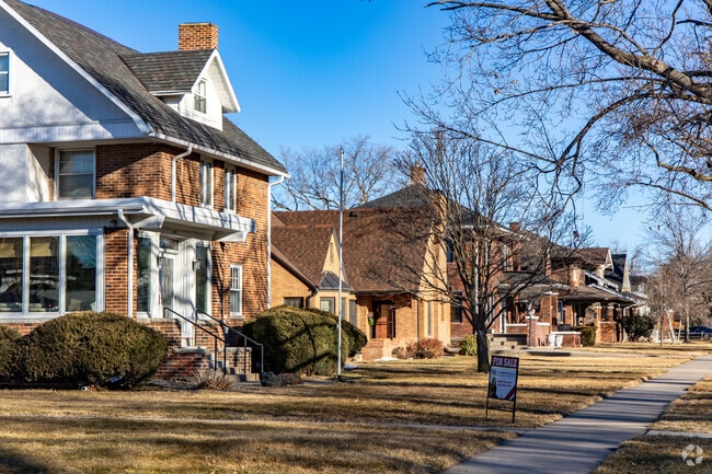 Relatively even, grid-like residential streets stretch across Hastings.