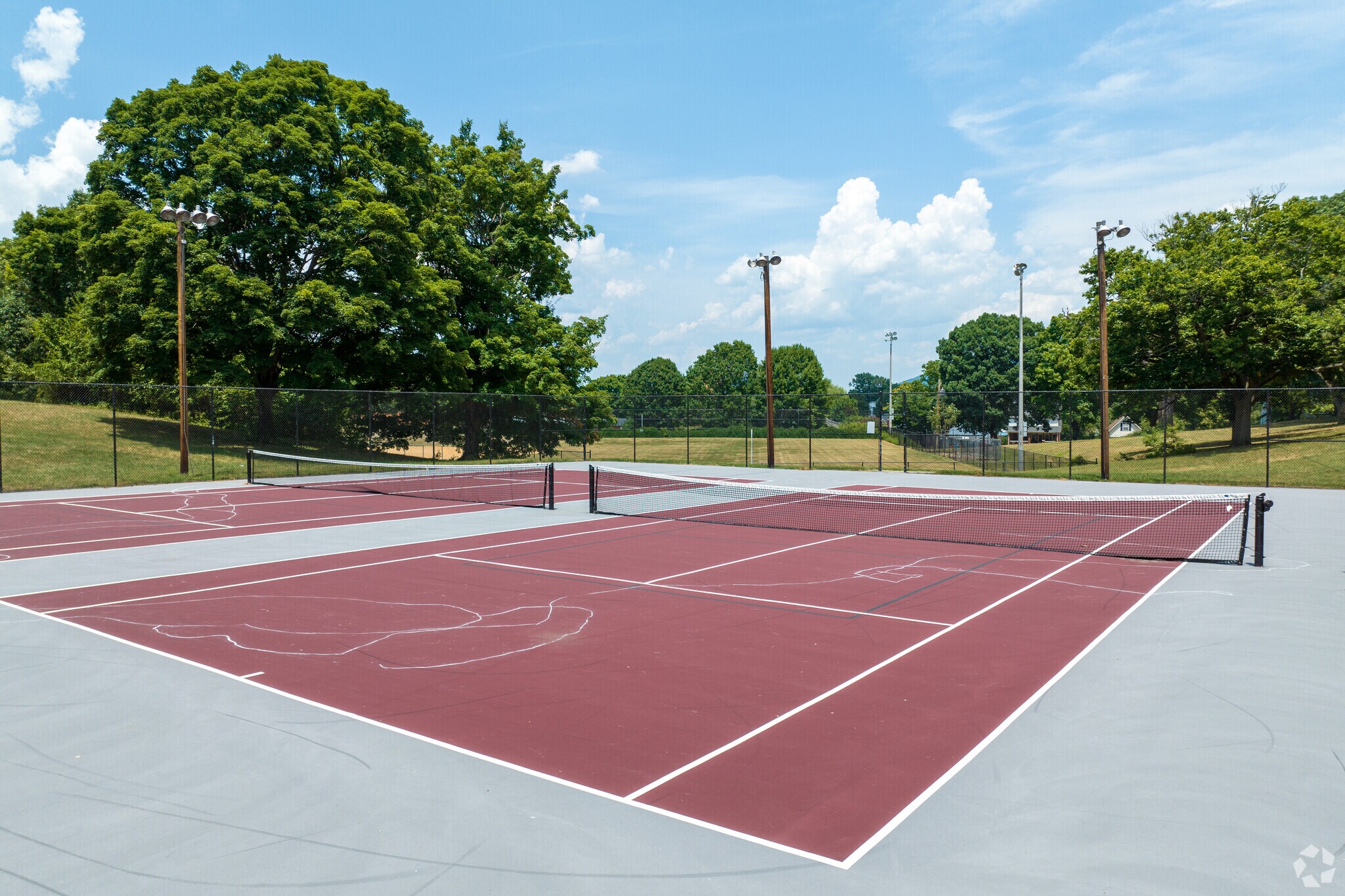 Belmont Park has newly surfaced tennis courts.