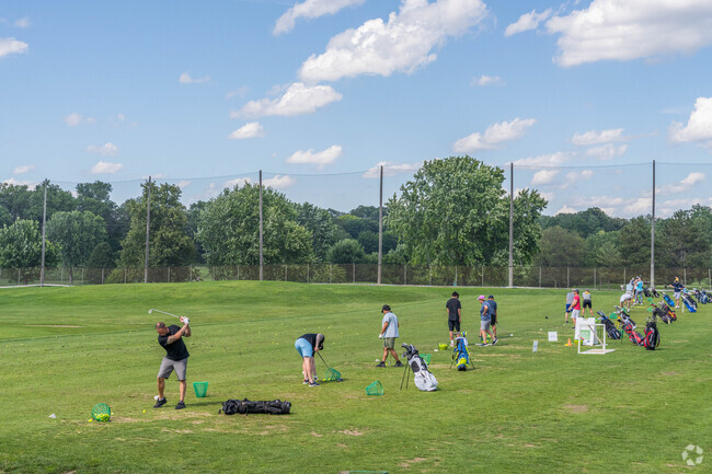Residents can use the driving range at the Columbia Heights golf course.