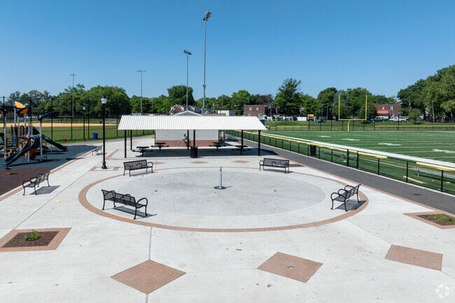 You can sit in the sun or in the shade at Whitman Park.