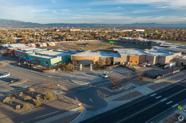 Aerial view of Susie R Marmon Elementary School.