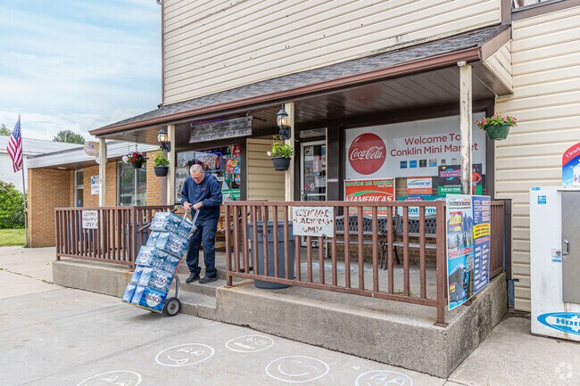 The Conklin Mini Market is a convenient option for food and household items in Chester Township.