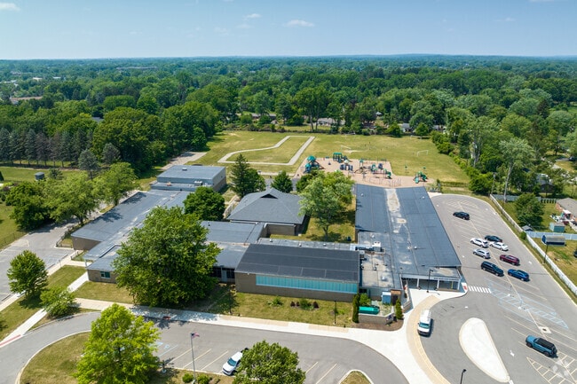 Aerial view of Mary Helen Guest Elementary School in Walled Lake.