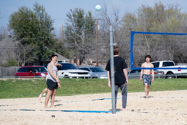 Locals can spike up some fun in the sun at Chase Oaks' sandy volleyball courts.