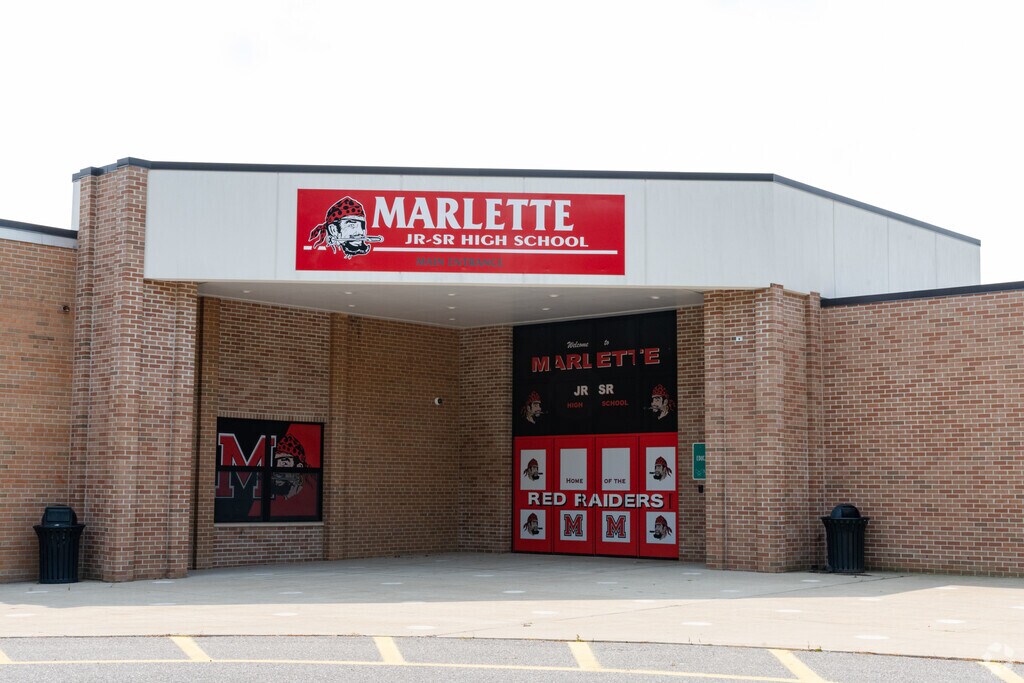 Marlette Jr./Sr. High School front entrance in Lapeer County.