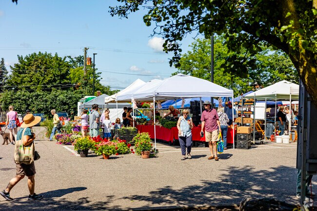 Every weekend 20-30 tents pop up in this public parking space for the Saline Famers Market.