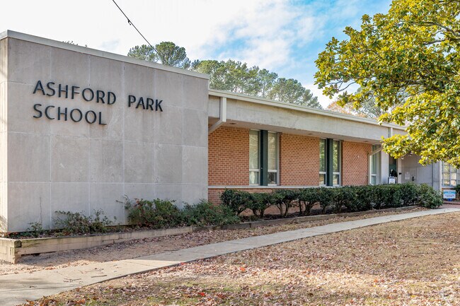 Ashford Park Elementary is a neighborhood school, surrounded by Brookhaven homes.