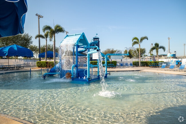 The splash pool at the aquatic center in Sam Fleischmann Sports Complex in Fort Myers is fun.