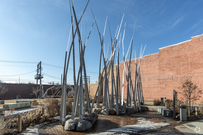 The Hansen Arts Park in downtown Jamestown has unique art installations.