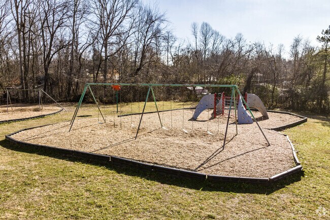 Greenbrier Elementary School has a large swing set.