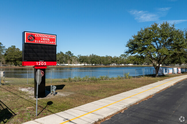 Children and parents alike love Cunningham Creek Elementary's pond.