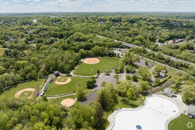 Lake Nanuet Park in Nanuet, NY has ballfields and pool that is open during the summer months.