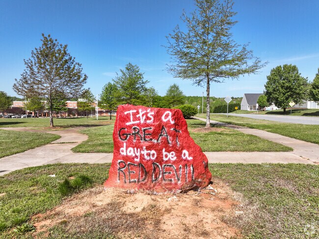 Show some school spirit on the rock in front of Newton-Conover Middle School.