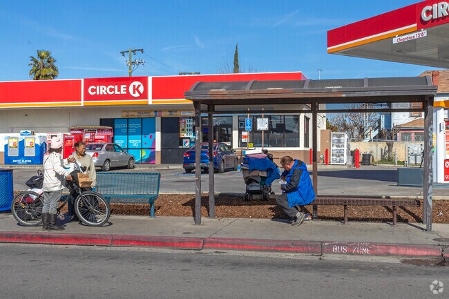 Bus stops are located throughout the Maroa area of Fresno.