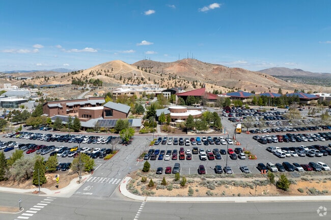 An aerial view of TMCC High School's entrance.