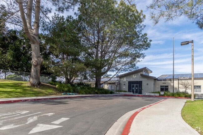 The Solana Highlands Elementary School drive-up in Carmel Valley in San Diego, CA.